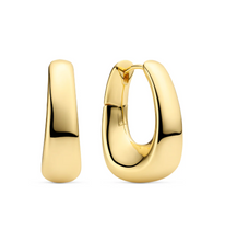 Load image into Gallery viewer, Sif Jakobs Sterling Silver or 18k Yellow Gold Plated Borsa Large Chunky Hoop Earrings
