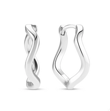 Load image into Gallery viewer, Sif Jakobs Sterling Silver/Gold Plated/Two Tone Wave Medium Hoop Earrings
