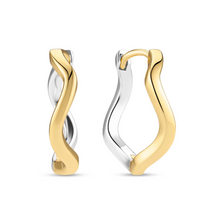 Load image into Gallery viewer, Sif Jakobs Sterling Silver/Gold Plated/Two Tone Wave Medium Hoop Earrings
