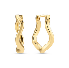 Load image into Gallery viewer, Sif Jakobs Sterling Silver/Gold Plated/Two Tone Wave Medium Hoop Earrings
