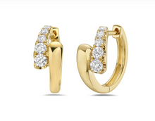 Load image into Gallery viewer, 14k Gold Diamond Bypass Hoop Earrings
