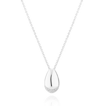 Load image into Gallery viewer, Sif Jakobs Rhodium or 18k Gold Plated Goccia Pave CZ Teardrop Necklace
