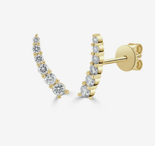 Load image into Gallery viewer, 14k White or Yellow Gold Diamond Climber Stud Earrings
