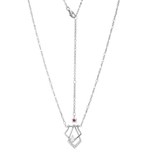 Load image into Gallery viewer, ELLE Rhodium Plated Sterling Silver CZ Art Deco Geometric Necklace (SI8160)
