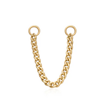 Load image into Gallery viewer, Earscapes - 14k Yellow Gold Dual Piercing Curb Link Chain *Single* Earring Charm (I9223)
