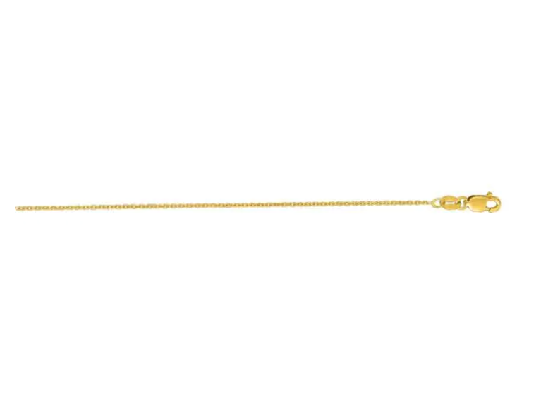 14k Yellow Gold 1.1mm Diamond Cut Cable Chain