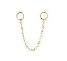 Load image into Gallery viewer, Earscapes - 14k Yellow Gold Dual Piercing Chain *Single* Earring Charm (I9222)
