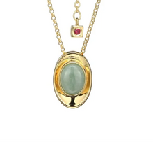 Load image into Gallery viewer, ELLE Gold Plated Sterling Silver Genuine Jade Necklace (SI8152)
