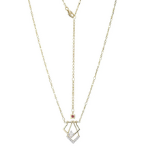 Load image into Gallery viewer, ELLE Gold Plated Sterling Silver CZ Art Deco Geometric Necklace (SI8154)
