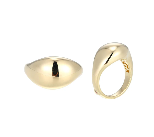 ELLE Gold Plated Sterling Silver Teardrop Ring