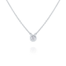 Load image into Gallery viewer, 14k Gold Single Bezel Diamond Necklace
