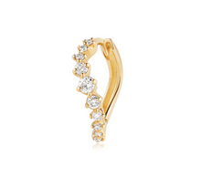 Load image into Gallery viewer, Earscapes - 14k Yellow Gold Graduated Diamond Wavy *Single* Hoop Earring (I9236)
