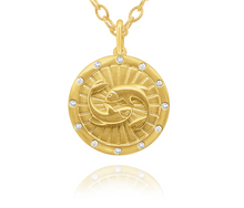 Load image into Gallery viewer, 14k Yellow Gold Diamond Zodiac Pendant
