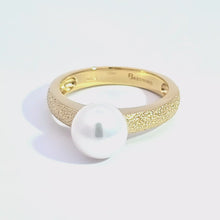 Load and play video in Gallery viewer, Gold Plated or Sterling Silver Cultured Pearl Textured Ring
