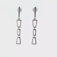 Load and play video in Gallery viewer, 14k Gold Geometric Drop Diamond Accent Earrings
