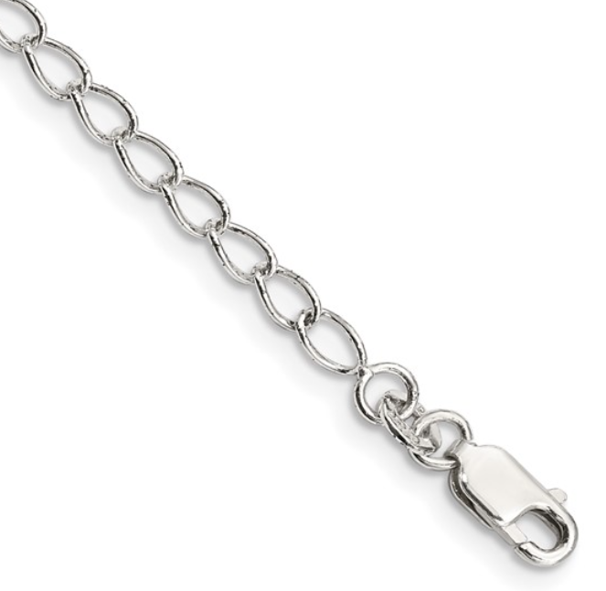 Sterling Silver 3mm Open Curb Chain Anklet (SI8078)