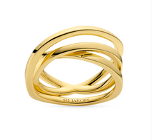 Load image into Gallery viewer, Sif Jakobs 18k Yellow Gold Plated Spirale Crossover Ring (SI8409)
