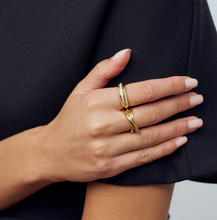 Load image into Gallery viewer, Sif Jakobs 18k Yellow Gold Plated Spirale Crossover Ring (SI8409)
