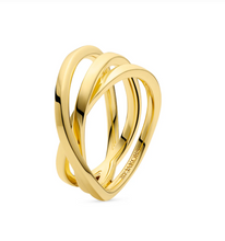 Load image into Gallery viewer, Sif Jakobs 18k Yellow Gold Plated Spirale Crossover Ring (SI8409)
