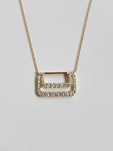 Load image into Gallery viewer, 14k Gold Double Rectangle Diamond Necklace
