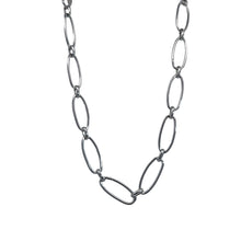 Load image into Gallery viewer, Gold Plated or Rhodium Plated Sterling Silver Oblong Chain Necklace

