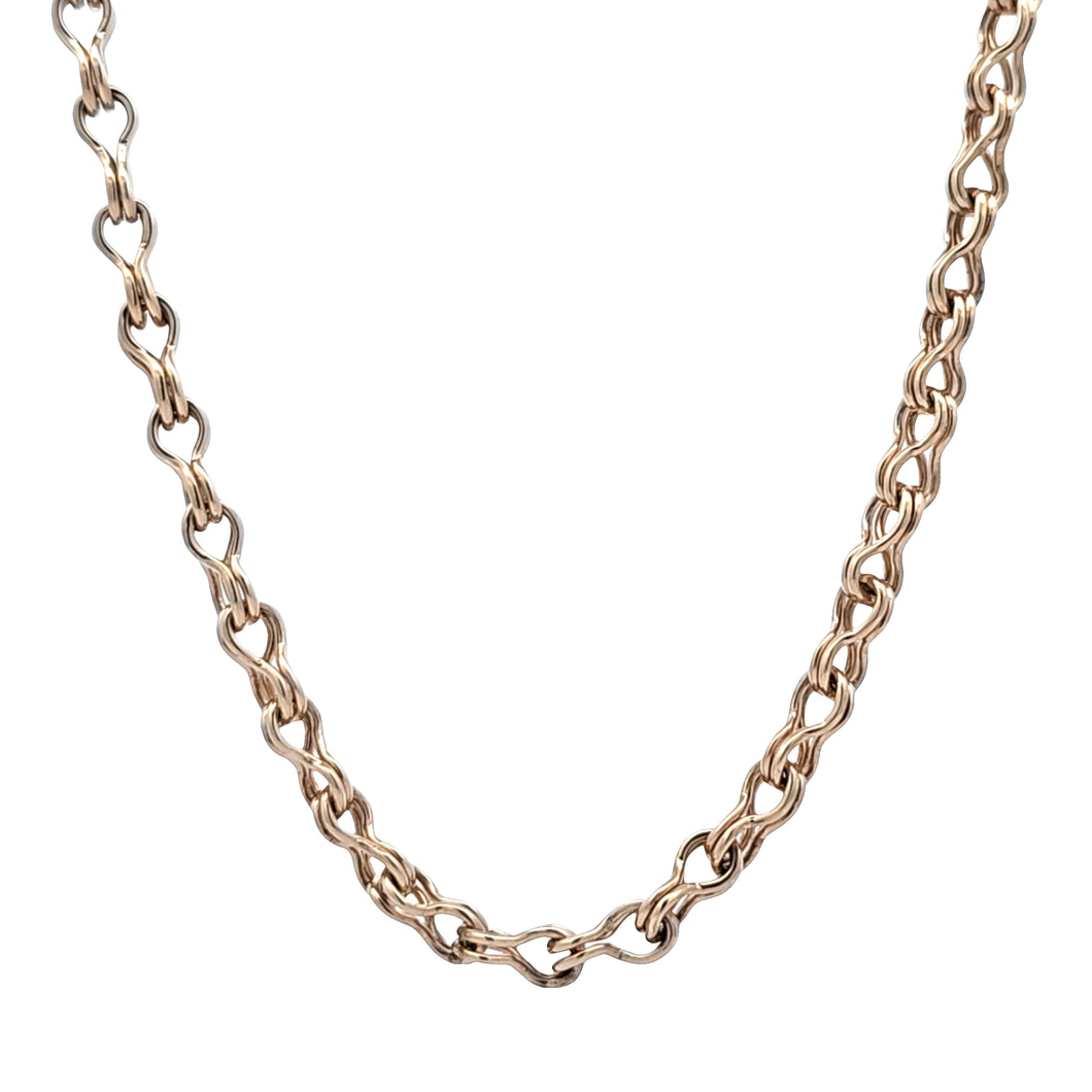 14k Yellow Gold Folded Link Necklace (I9249)
