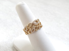 Load image into Gallery viewer, 14k Yellow Gold Negative Space Pear-Shaped Diamond Wide Ring (I9808)
