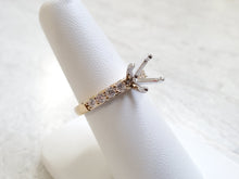 Load image into Gallery viewer, 14k Yellow Gold 1.15ctw Diamond Wedding Band &amp; Semi-Mounting Engagement Ring Set
