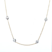 Load image into Gallery viewer, 14k White, Yellow or Two Tone Gold Bezel Set Diamond Necklace (I0131)
