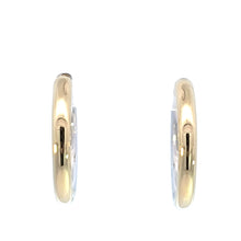 Load image into Gallery viewer, 14k White &amp; Yellow Gold Reversible Round Hoop Earrings
