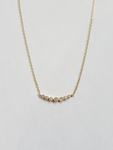 Load image into Gallery viewer, 14k Gold Textured Bezel Set Diamond Curved Necklace
