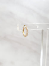 Load image into Gallery viewer, 14k Yellow Gold Diamond Huggie Hoop Earrings (I9857)

