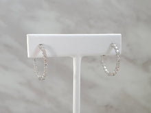 Load image into Gallery viewer, 14k White Gold Diamond Inside-Out Oval Hoop Earrings (I9806)

