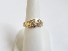 Load image into Gallery viewer, 14k Yellow Gold Satin Finish Flush-Set Pear Shape &amp; Round Diamond Wave Ring (I9827)
