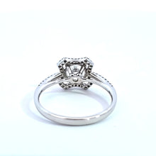 Load image into Gallery viewer, 14k White Gold Cubic Zirconia Center Modern Diamond Halo Engagement Ring (I514)
