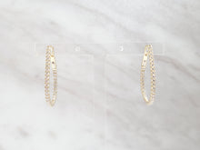 Load image into Gallery viewer, 14k Yellow Gold Teardrop Shaped Inside Out Diamond Hoop Earrings (I9855)
