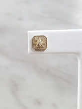 Load image into Gallery viewer, 14k Yellow Gold Pave Diamond Square Star Journey Stud Earrings (I9748)
