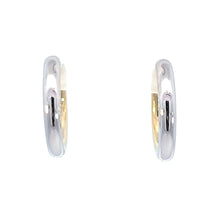 Load image into Gallery viewer, 14k White &amp; Yellow Gold Reversible Round Hoop Earrings
