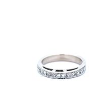 Load image into Gallery viewer, Semi-Mounting 14k White Gold Diamond Milgrain Edged Engagement &amp; Wedding Band Set (I383)
