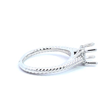 Load image into Gallery viewer, 14k White Gold Hidden Diamond Halo w/ Rope Style Band Semi Mounting Engagement Ring (I5457)
