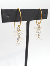 Load image into Gallery viewer, AVF Limited Edition Oxidized Sterling Silver with Gold Filled Accents Herkimer Diamond Cluster Dangle Earrings (SI6926)
