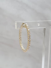 Load image into Gallery viewer, 14k Yellow Gold Inside Out Diamond Hoop Earrings (I9853)
