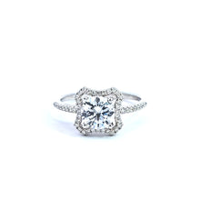 Load image into Gallery viewer, 14k White Gold Cubic Zirconia Center Modern Diamond Halo Engagement Ring (I514)
