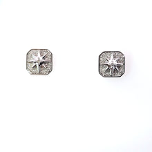 Load image into Gallery viewer, 14k Gold Pave Diamond Square Star Journey Stud Earrings (I9748)
