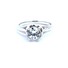 Load image into Gallery viewer, 14k White Gold Cubic Zirconia Center Twist Band Engagement Ring (I1445)
