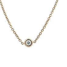 Load image into Gallery viewer, 14k White, Yellow or Two Tone Gold Bezel Set Diamond Necklace (I0131)
