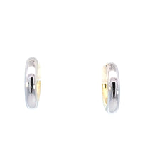 Load image into Gallery viewer, 14k Yellow &amp; White Gold Reversible Round Huggie Hoop Earrings
