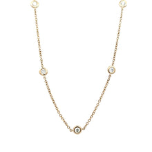Load image into Gallery viewer, 14k White, Yellow or Two Tone Gold Bezel Set Diamond Necklace (I0131)
