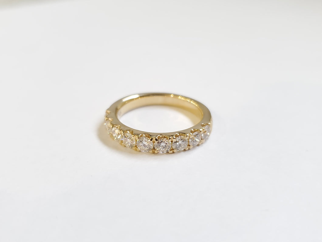 14k Yellow Gold 1.00ctw Diamond Half-Eternity Band