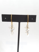Load image into Gallery viewer, AVF Limited Edition Oxidized Sterling Silver with Gold Filled Accents Herkimer Diamond Cluster Dangle Earrings (SI6926)
